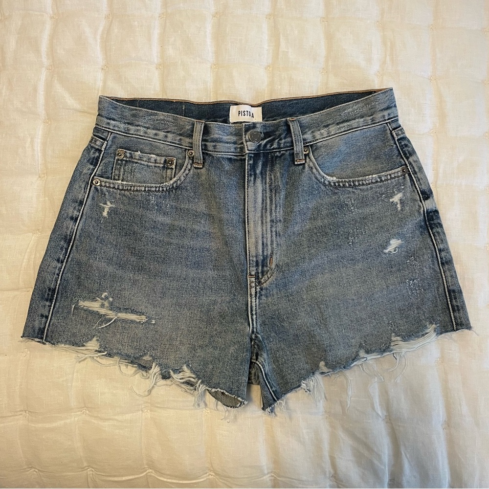 Pistola Nova Cut-Off Denim Shorts